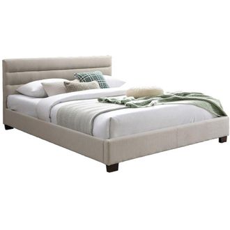 Vente-Unique Vente-unique - Letto 140 x 190 cm Tessuto Beige - faustin