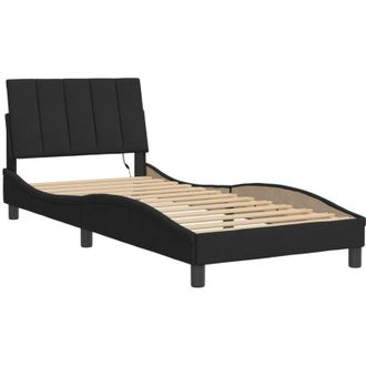 vidaXL Vidaxl - Estructura De Cama Con Luces Led De Terciopelo Negro 90x190 Cm