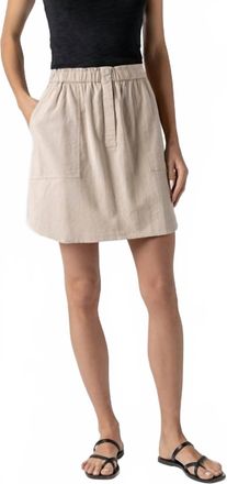 Lilla P Round Hem Skirt In Flax