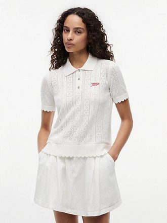 Tommy Hilfiger Jersey tipo polo de manga corta y punto Pointelle
