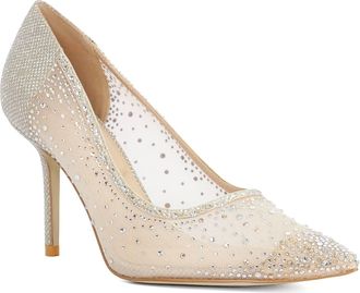 Dune London Ladies BEJEWELLS Sheer Embellished Studded Court Shoes Size UK 6 Gold