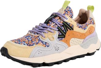 Flower Mountain Floral-Patterned Sneakers with Suede Overlays and Innovative Textures