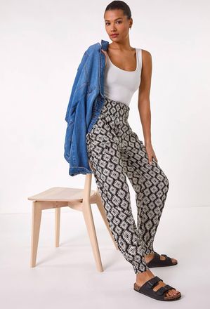 Roman Abstract Tie Pocket Trousers