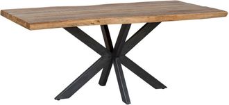 Wanderlust Deco Mesa de comedor de acacia lacada y patas de hierro 180x90x76h cm