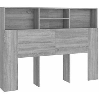 vidaXL Headboard Cabinet Grey Sonoma 140x19x103.5 cm vidaXL
