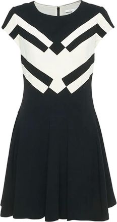 Diane Von Fürstenberg two-tone crepe dress - Black
