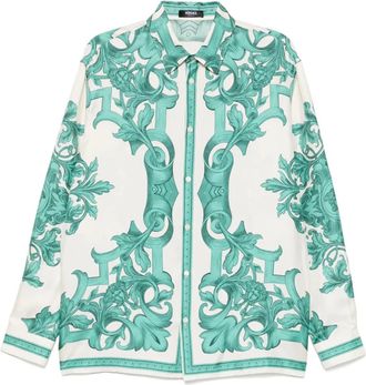 Versace Camicia con stampa grafica - Verde