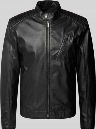 Strellson Lederjacke mit Stehkragen Modell PIERCE in Black, Gr&ouml;&szlig;e 48