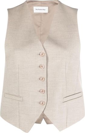 Frankie Shop Gelso tailored waistcoat - women - Rayon/TENCEL/Wool - S - Neutrals
