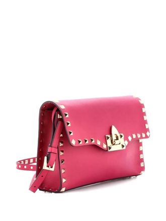 Valentino Garavani Rockstud Flip Lock Flap Bag Leather Small shoulder bag - Purple