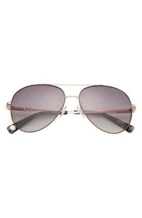 Ted Baker 57mm Full Rim Aviator Sunglasses in Gold at Nordstrom Rack