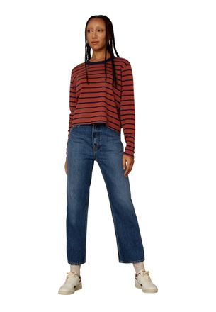 Kings of Indigo Liora Cropped Jeans, voor dames, CLEAN Blue Worn REFIBRA, maat 28/31