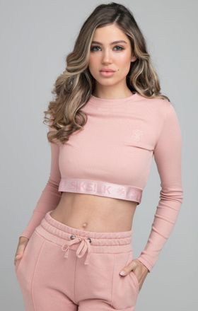 Siksilk Camiseta de cosecha de cinta de cinta de siksilk - rosa XXXS