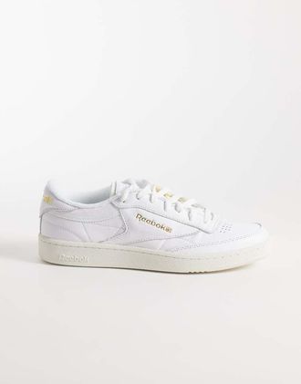 Reebok Club C 85 sneakers bianche e oro-Bianco