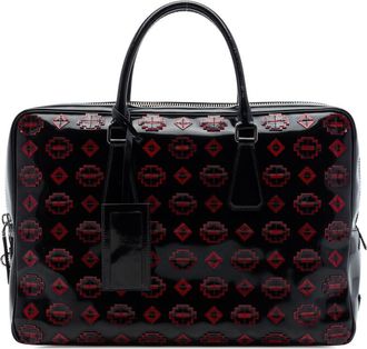 Prada Pre-owned Prada Spazzolato Leather Geometric Applique Briefcase Unisex H75AY645TKL9C94Y