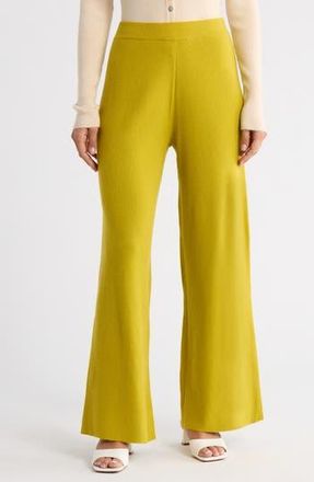FRNCH Rani Wide Leg Rib Pants in Olive at Nordstrom Rack, Size Small