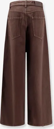 Brunello Cucinelli Womens Jeans Relaxed Boyfriend Brown Soft Barrel Leg Cotton Trousers