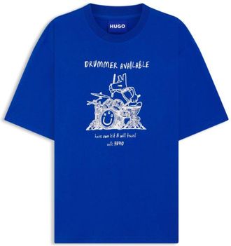 HUGO BOSS Logo-artwork T-shirt in cotton jersey