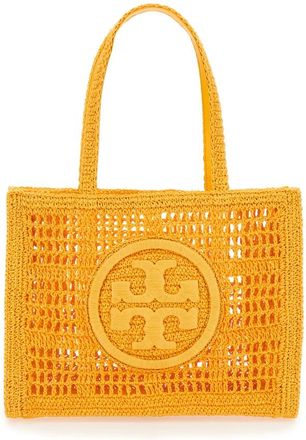 Tory Burch Gehaakte Tote Bag - Dames - Shoppers - Oranje - ONE Size - Tassen