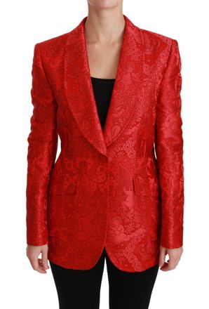 Dolce & Gabbana Rood Gebloemde Engel Blazer Jasje
