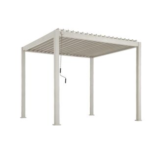 Sweeek P&eacute;rgola bioclim&aacute;tica 3x3m de aluminio con lamas orientables, beige