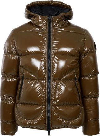 Herno Gloss Nylon Down Jacket - Heren - Gewatteerde jassen - Groen - L - Nylon - Jassen