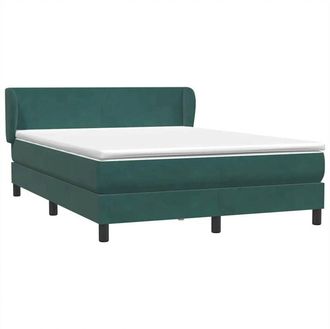 vidaXL Cama Box Spring Con Colch&oacute;n Terciopelo Verde Oscuro 160x220 Cm Vidaxl