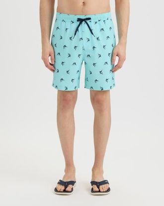Salt Life Sandbar Sunday Allover Printed Shorts in Aruba Blue at Nordstrom, Size Xx-Large