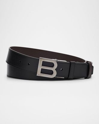 Bally Mens B-Logo Reversible Leather Belt