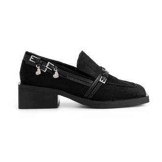 Fab By Fabienne Chapot Fabienne Chapot - Lily Gesp Loafers - Dames - Schoenen - Zwart - Maat: 40 EU Leer