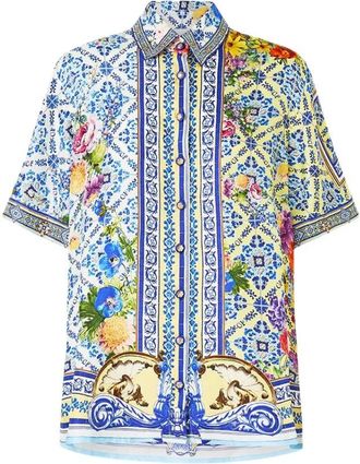 Camilla Zijden Shirt - Wall To Wall Wonders - Dames - Overhemden - Veelkleurig - XS - Overhemden