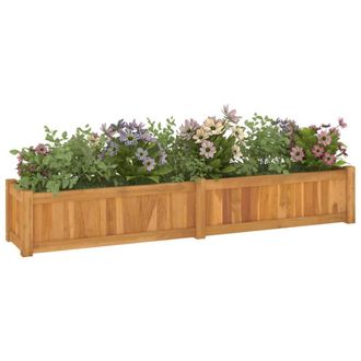 Berkfield Home Raised Bed 150x30x25 cm Solid Wood Teak in Brown | Size: 150 x 30 x 25 cm