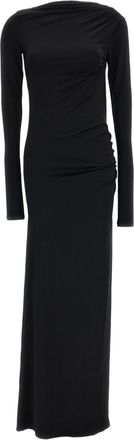 Andamane Black Sophie Draped Maxi Dress