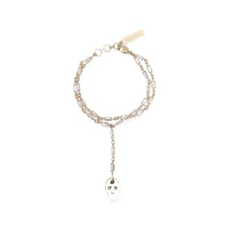 Alexander McQueen Pav&eacute; Skull Armband - Dames - Armbanden - Geel - ONE Size - Accessoires
