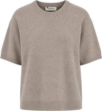 Max Mara Truien & Vesten, Dames, Beige, M, Wol, Nirvana Ronde Hals Trui