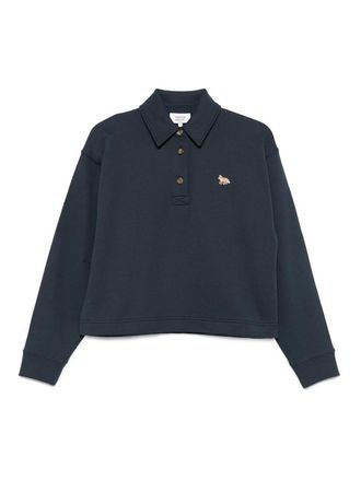 Maison Kitsun&eacute; Baby Fox Cotton Polo Sweatshirt