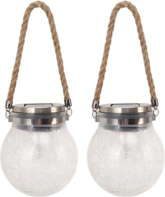 OEM Bola De Cristal Autom&aacute;tica E Impermeable, Farol Led Giratorio Con Efecto Craquelado, Para C&eacute;sped, Patio Y Uso Exterior, 2 Unidades