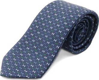 Herm&egrave;s 2020s stropdas met kenmerkend patroon - Blauw