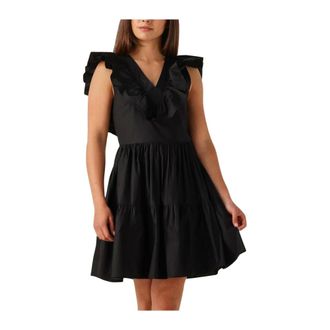 Second Female Dames, Jurken, Zwart, Maat: M Denim