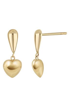 Bony Levy 14K Gold Heart Drop Earrings in 14Ky at Nordstrom