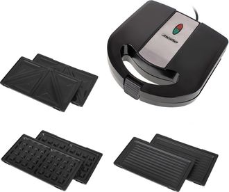 Mesko Grill Multifunci&oacute;n 3 En 1 Ms 3045 - Waffle, S&aacute;ndwiches Tostados Y Parrilla - 1000w