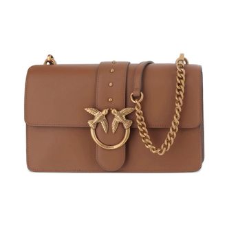 Pinko Shoulder Bags, female, Brown, Size: ONE SIZE Love One Shoulder Bag
