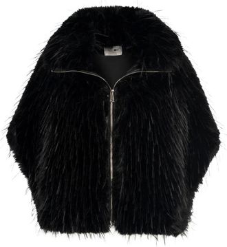 Manila Grace Chaqueta Larga de Pelo Sint&eacute;tico - Jackets - Mujer - Negro - S
