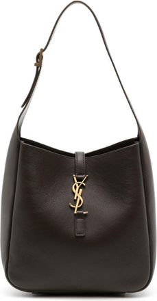 Saint Laurent Le 5 &agrave; 7 monogram-plaque shoulder bag - women - Calf Leather - OS - Brown
