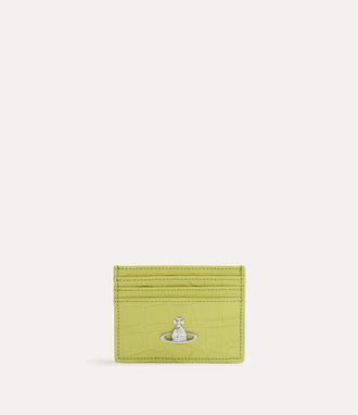 Vivienne Westwood Flat Card Holder Emboss Croc Leather Lime-green One Size Women
