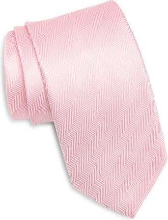 David Donahue Herringbone Silk Tie in Pink at Nordstrom