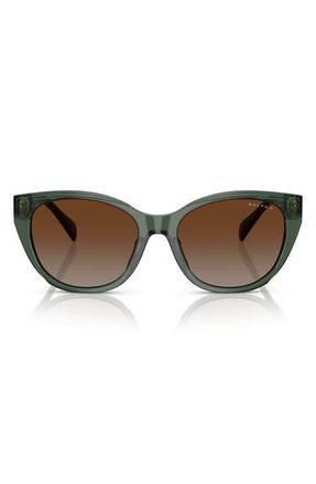 Ralph Lauren 56mm Square Gradient Polarized Sunglasses in Transparent Green/brown at Nordstrom