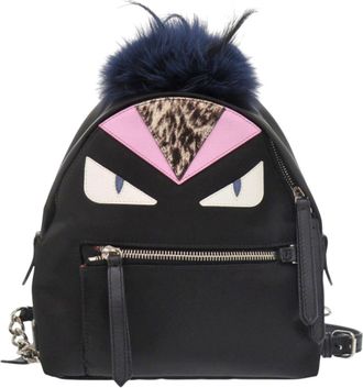Fendi Black Nylon Fur Backpack (Pre-Owned)