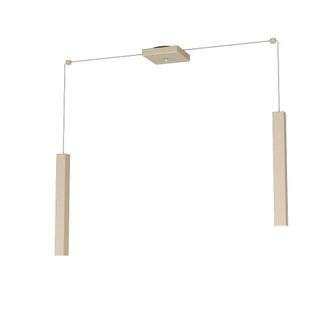 Top-Light Sospensione Moderna Square Tube Metallo Sabbia 2 Luci Gu10