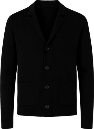 Paolo Pecora Truien & Vesten, Heren, Zwart, XL, Wol, Gebreide Blazer